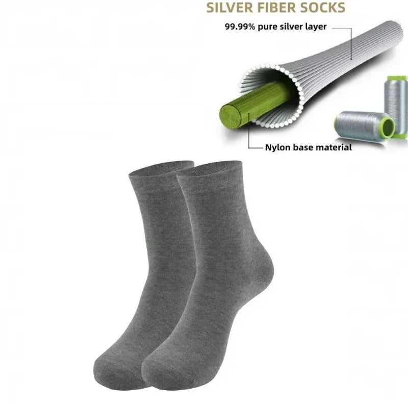 Conductive Grounding Socks 25% Pure Silver Infused Ankle Socks for Grounding Shoes,3 Pair